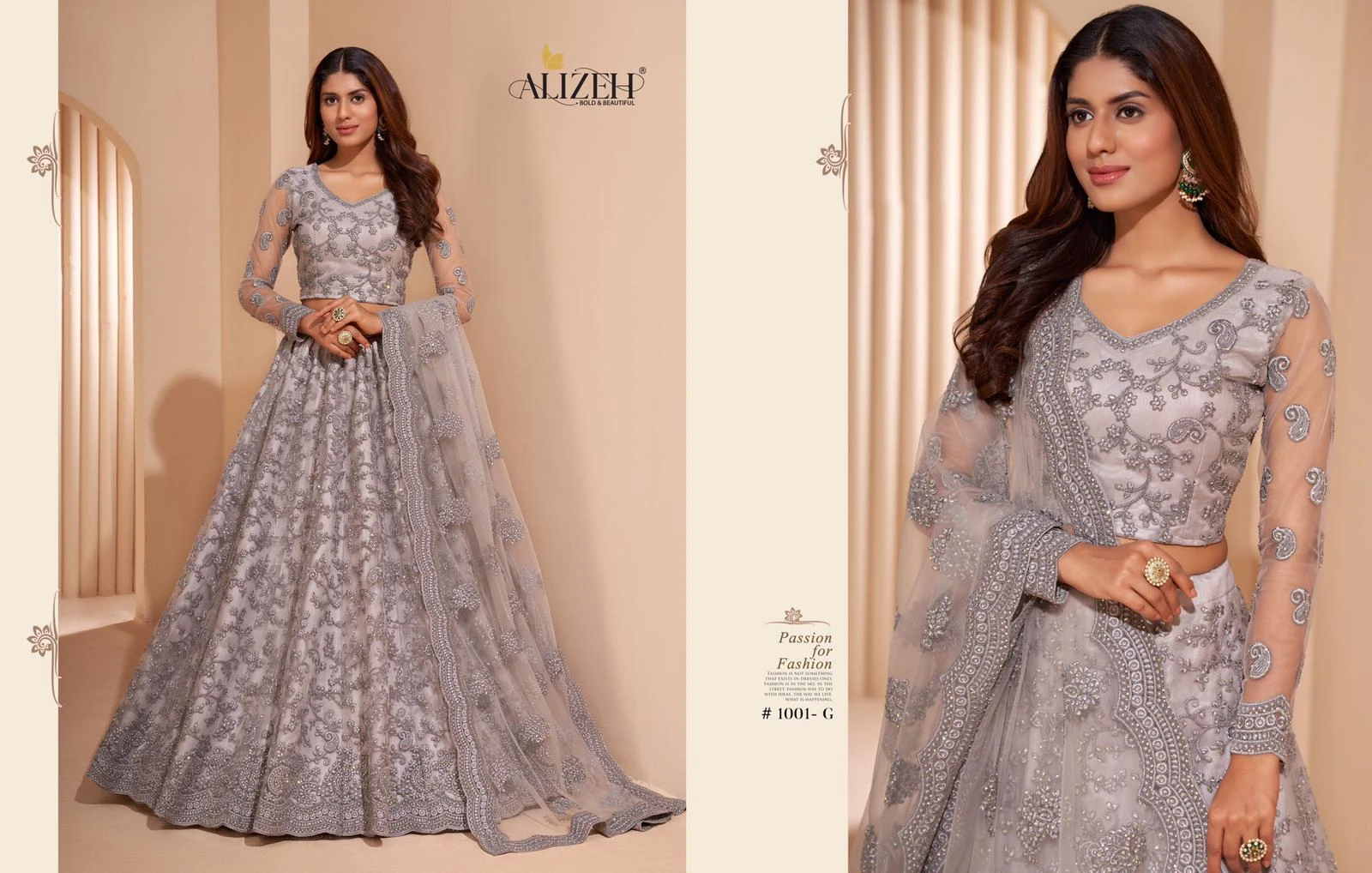 Alizeh  Bridal Heritage 1001 Hit Design Colours Butterfly Net Wholesale Lehenga Catalog